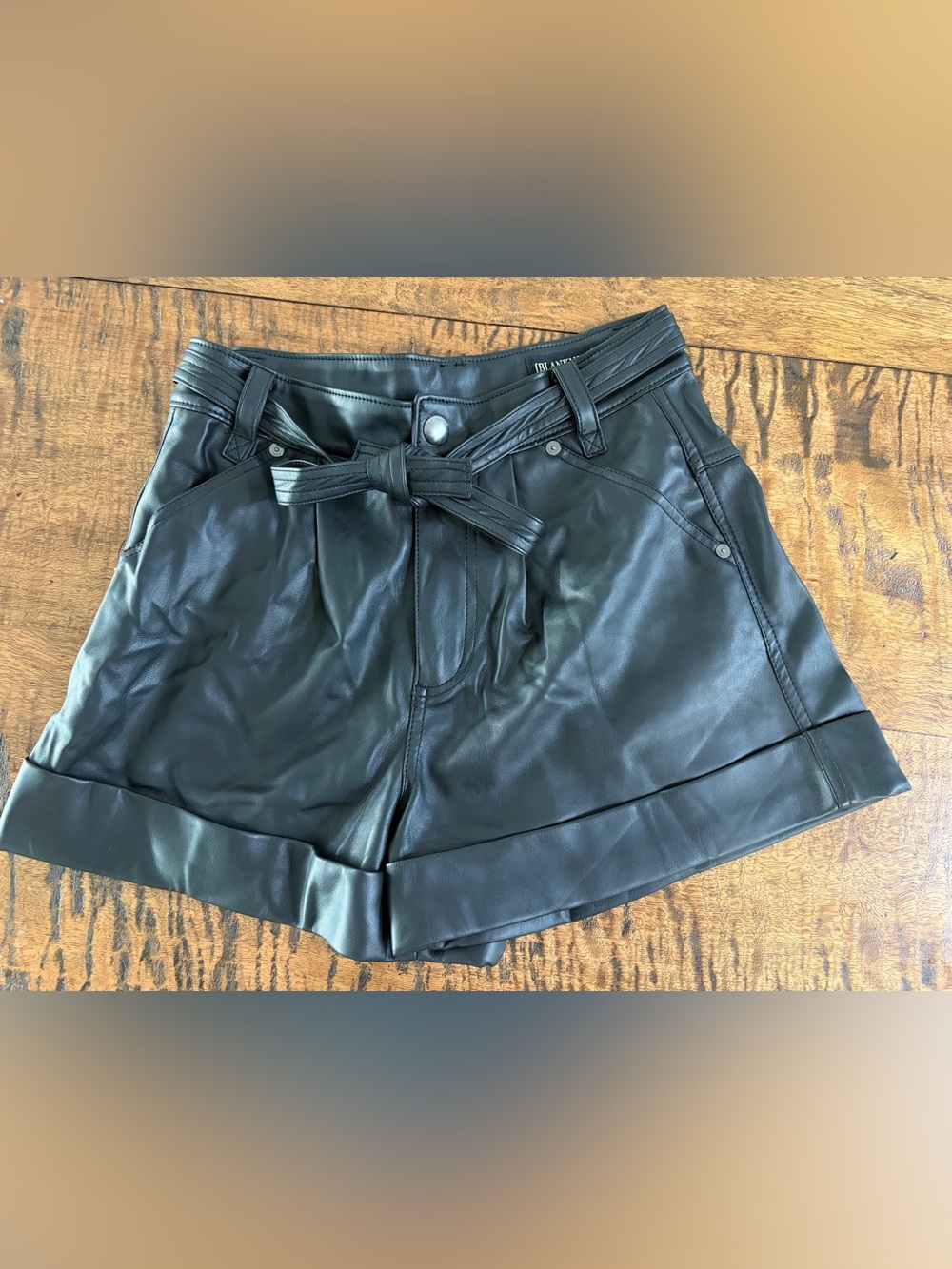 BLANKNYC Black Faux Leather Shorts Size 25